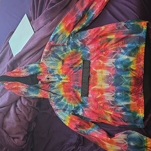 Grassroots California Tie-Dye Anorak Jacket windbreaker